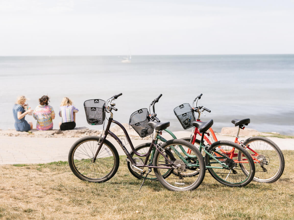 Zoom rental bikes at the beach